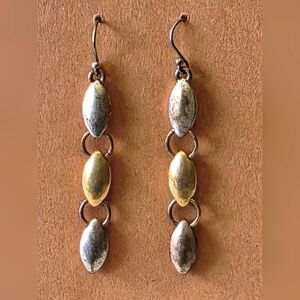 Elegant Silver and Gold Dangle Earrings
